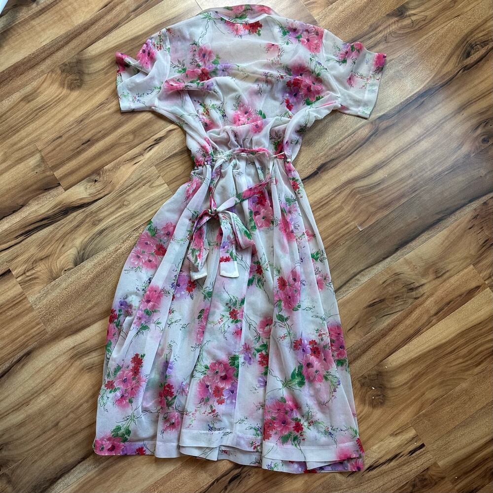 Vintage Laura Miami Fl Button Front floral Dress size 12